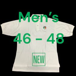 Men's Outer Banks XL Polo Shirt Ireland Flag Crest White Irish St. Patricks Day