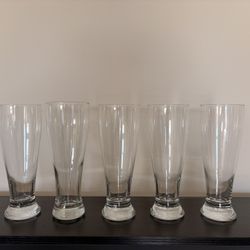 Five - 9 inch tall Pilsner glasses