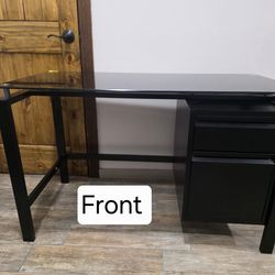For Sale  Glass Top Metal Frame Computer Desk