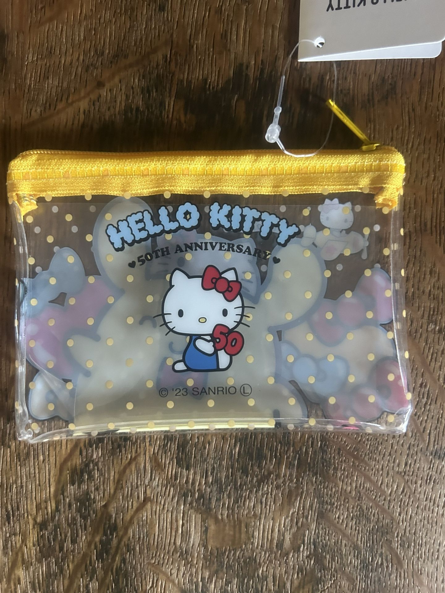 Sanrio Hello Kitty 50th Anniversary Pompompurin Small Vinyl Zippered Pouch - NWT
