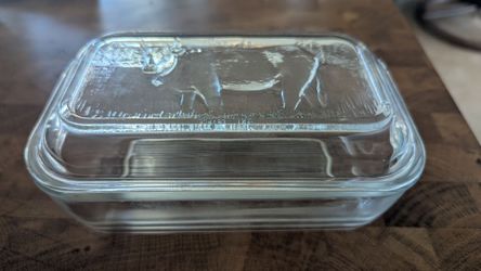 Vintage ARC France Glass Cow Dish