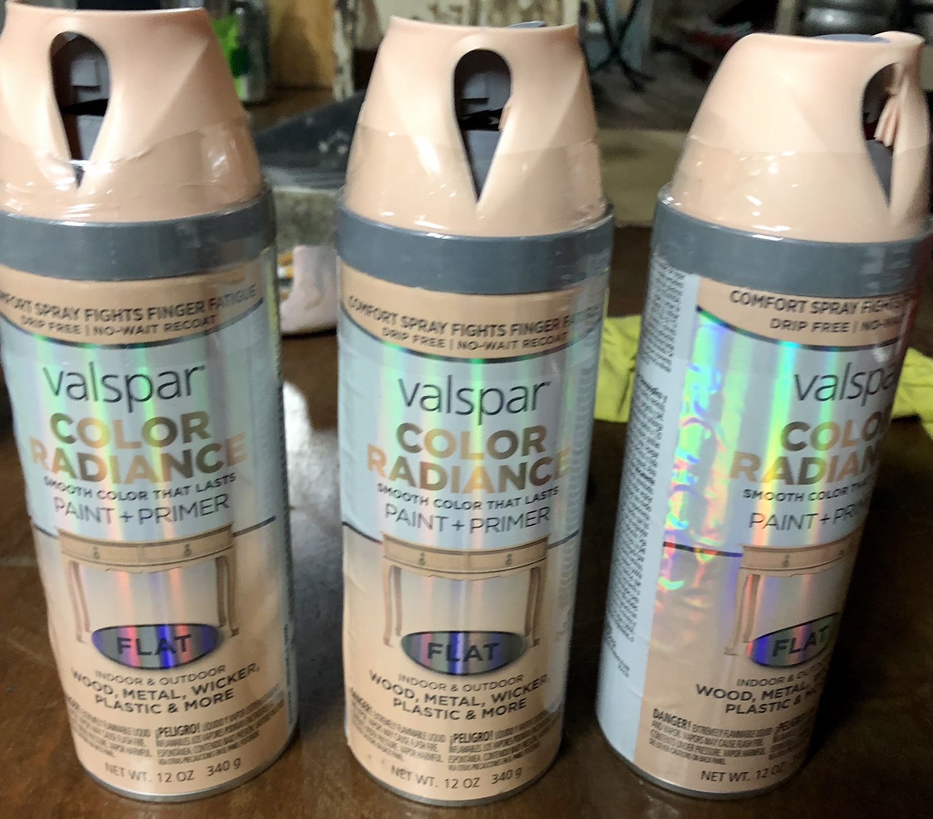 Lot of Three Brand New, Factory Sealed, Cans of Valspar ‘Color Radiance’ Spray Paint!!