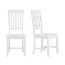 Scottsbury White Wood Dining Chair with Slat Back (Set of 2) (16.7 in. W x 38.7 in. H)