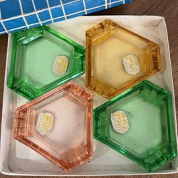 Vintage Bohemian Glass Ashtrays Made in Czechoslovakia