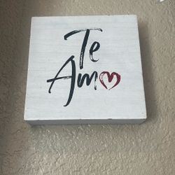 Te Amo Hanging Wall Art Wooden 