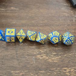 DnD Yellow and Blue Dice Set