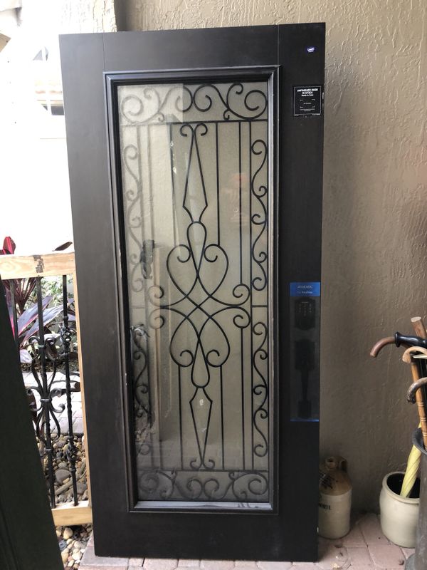 JELDWEN Wyngate Full Lite Decorative Glass Steel Entry