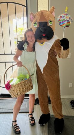 Le Pup Dog Mascot Costume Cosplay Halloween Adult