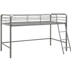 New in box DHP Junior Loft Bed Frame With Ladder, Silver