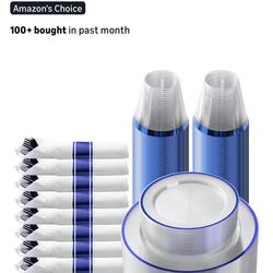 GOODLUCK new 170 PK dark blue plastic dinnerware set