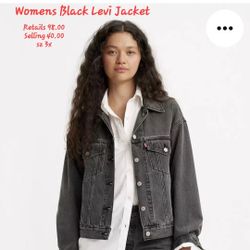 Womens Levi Black trucker Jacket 2x