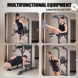 Power Dip station workout equipment home gym adjustable height
