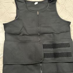Men Sweat Vest waist Tank Top Black size XXL