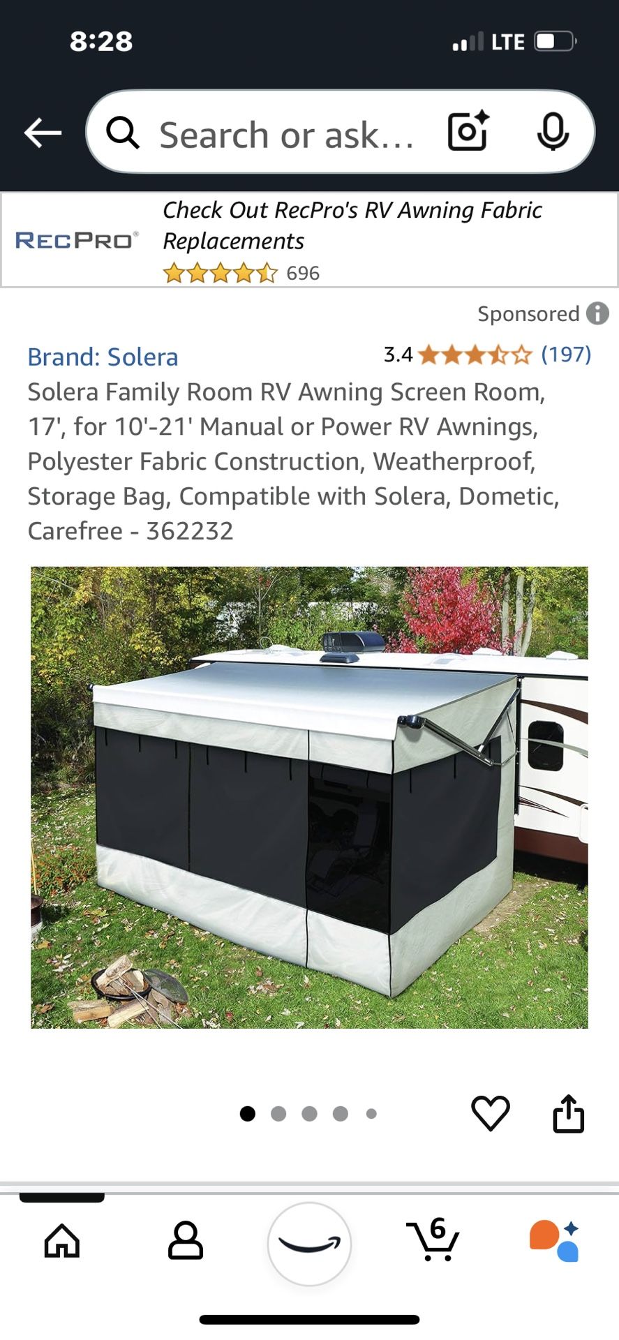 17 ft Solera Outdoor RV Living room