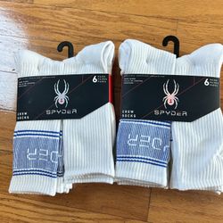 NWT Spyder men’s half cushion Crew Socks 12 Pairs