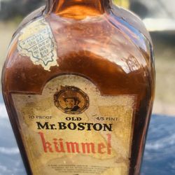 Antique Early 1900’s Mr. Boston  Brown Medal Or Wine Bottle Glass Connoisseur  