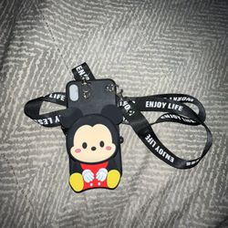 iPhone X Max Mickey Mouse Case With Landyard