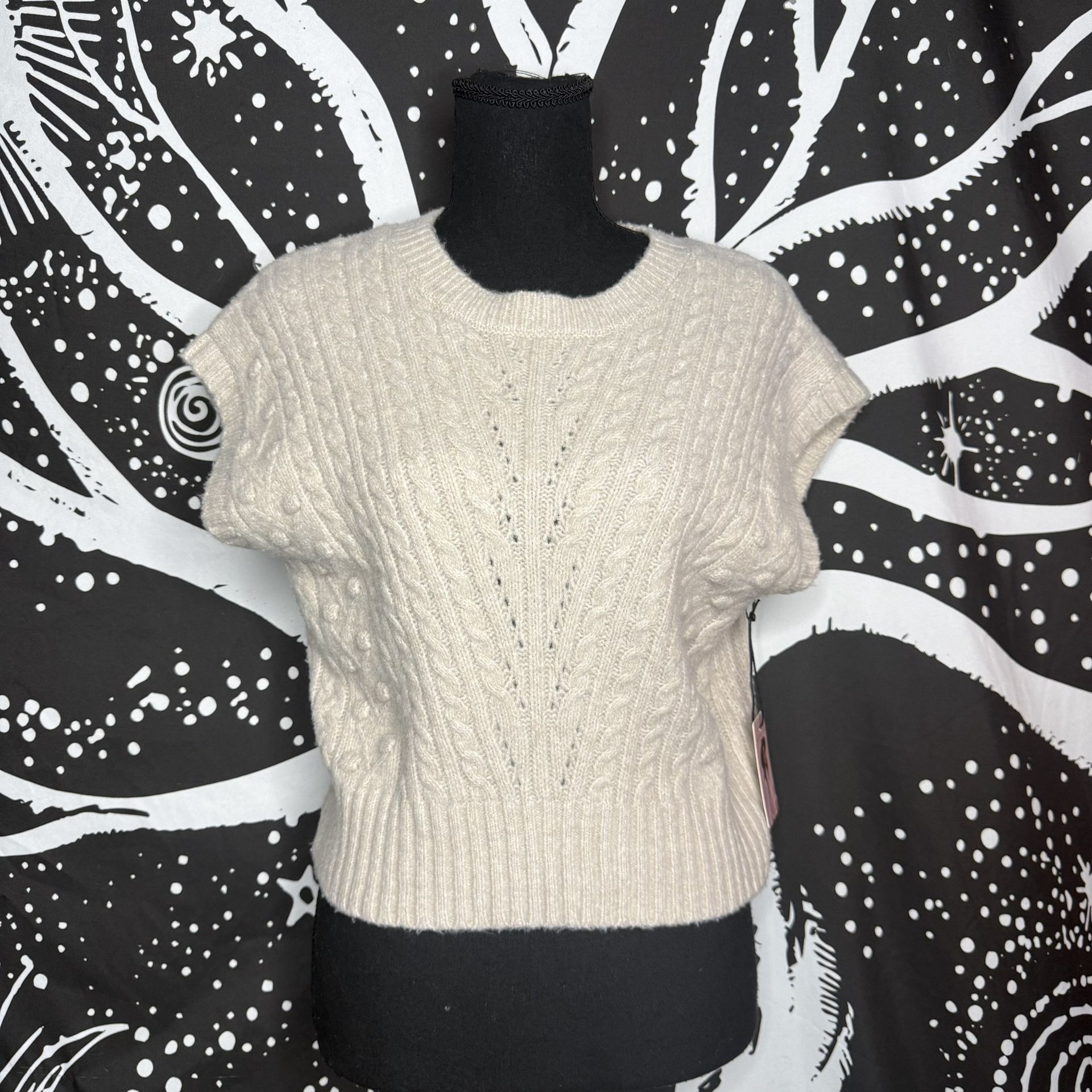 Sincerely Jules Cream Sweater Vest Sz M