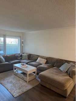 Large brown U-shaped sectional