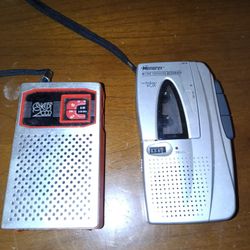 POCKET TRANSISTOR RADIO AND MICRO CASSETTE RECORDER