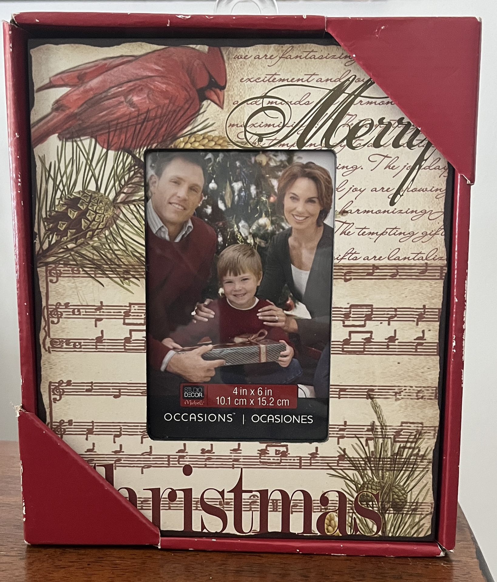 New 4x6 Wooden Family Christmas Picture Frame