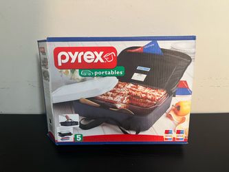 NEW Pyrex Portables 5-Piece Glass Baking Dish Carrier Set – $40 OBO