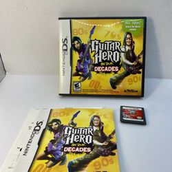 NINTENDO DS GUITAR HERO ON TOUR DECADES COMPLETE CIB w Manual Tested Authentic