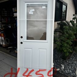 Puerta nueva de exterior  de metal  abre Asia afuera size 32x80 con percianas por en medio