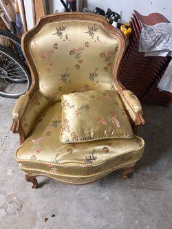 Silk chair and wool rug