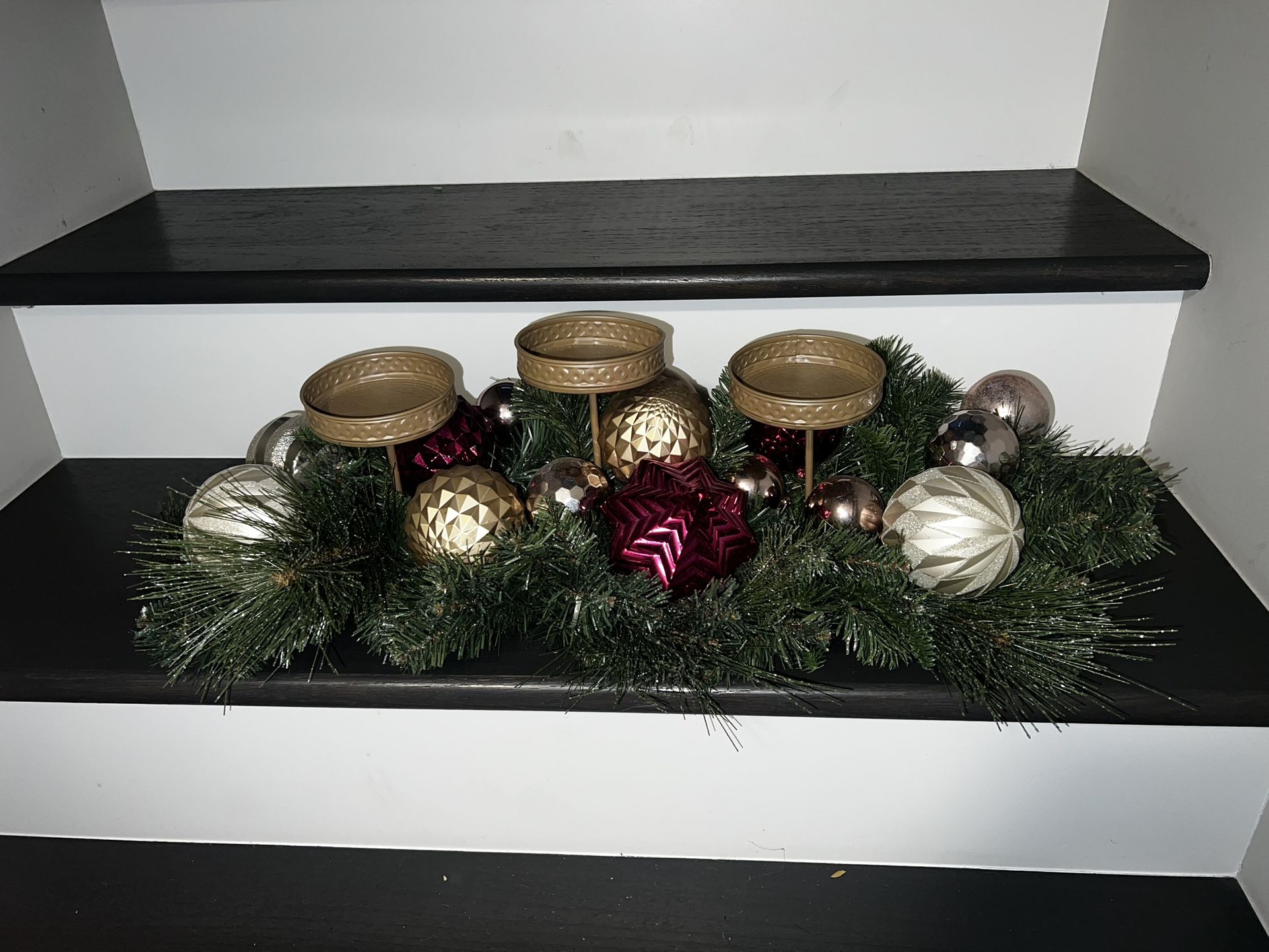 Christmas Ornament Candle Holder Centerpiece