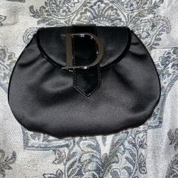 Dior Black Satin Mini Clutch - Designer Evening Bag 