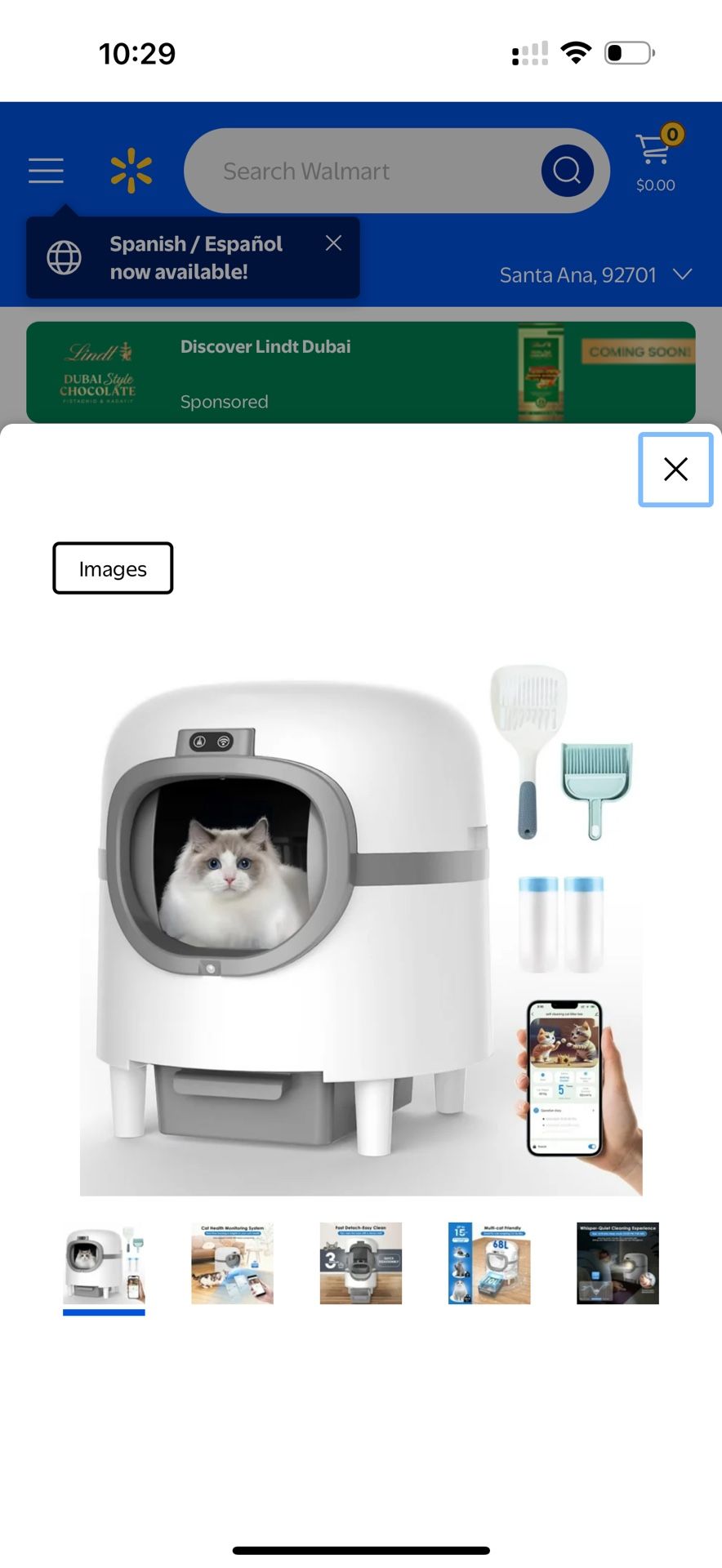 LMVVC Large Self-Cleaning Cat Litter Box with Automatic, App-Controlled Features, Plastic, Kit