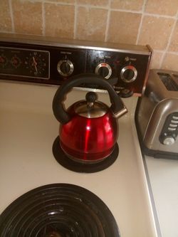 Red kettle with whistle blower