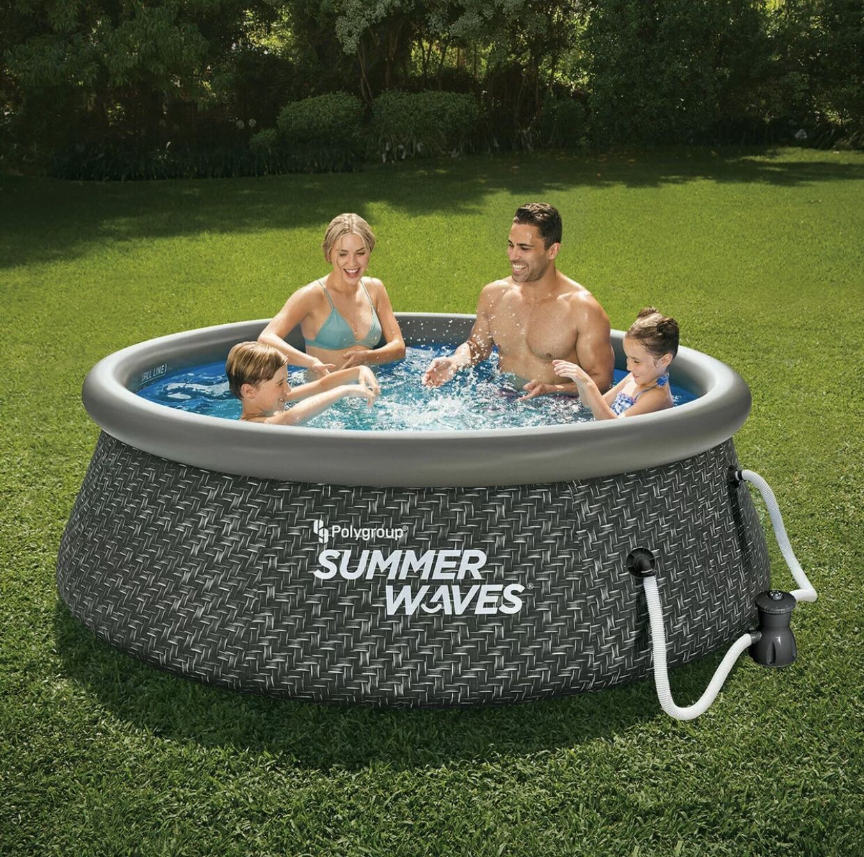 Summer Waves 8 x 30 Quick Set Above Ground Swimming Pool w/ Pump