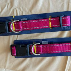 2 Large Dog Collars - Pink