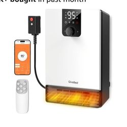 4209: New Wall Heater for Bathroom, 1500W Fast Heating Electric Space Heater with ALCI Plug, Adjustable Thermostat, 3 Heating Modes, 24H Timer, Easy M