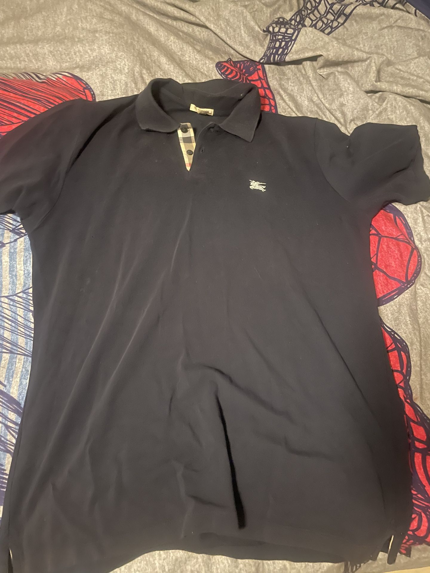 Navy Blue Burberry Polo