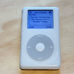 iPod Classic 4thGen 20GB Wht Model:A1059 Tested Good Battery 10-12hr w/3600Song!