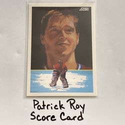 Patrick Roy Montreal Canadiens Hall of Fame Goalie Score Card. 