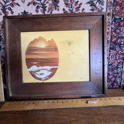 FRAME NOT INCLUDED! Ocean Painting On Canvas Signed Staylor