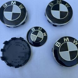 BMW Style Black And White 56MM 5x120 Wheels And Steering Emblem 