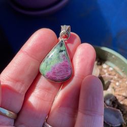 Ruby in Zoisite Silver Pendant