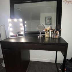 Desk And Large Mirror 