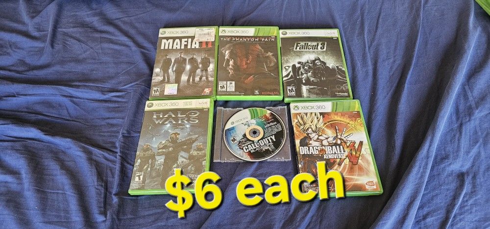 Xbox 360 Games $6 Each