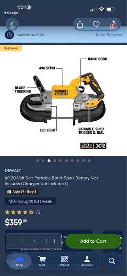 XR 20-Volt 5-in Portable Band Saw