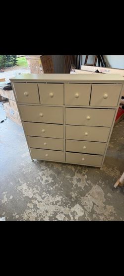 EnHomee Dresser, White Dresser for Bedroom with 12 Drawers, Tall Dressers for Bedroom, Fabric Dressers & Chest of Drawers for Closet, Nursery, Girls, 