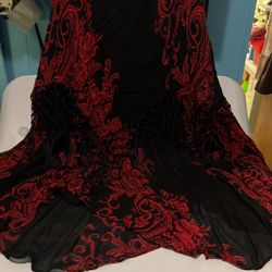Beautiful Red And Black MIDI Skirt Size Large Dress barn
