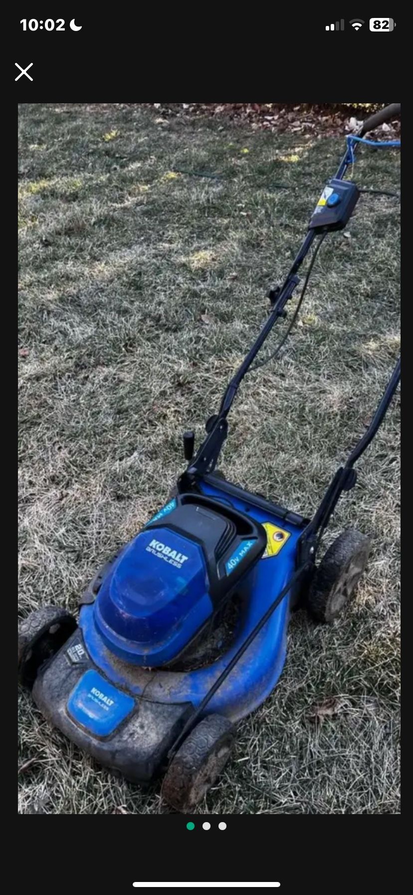 Kobalt 20 Inch Push Lawn Mower No Battery Or Bag