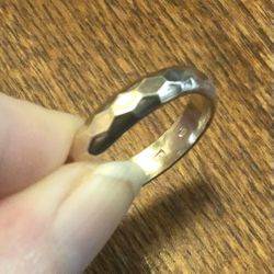 Sterling silver hammered band ring size 7