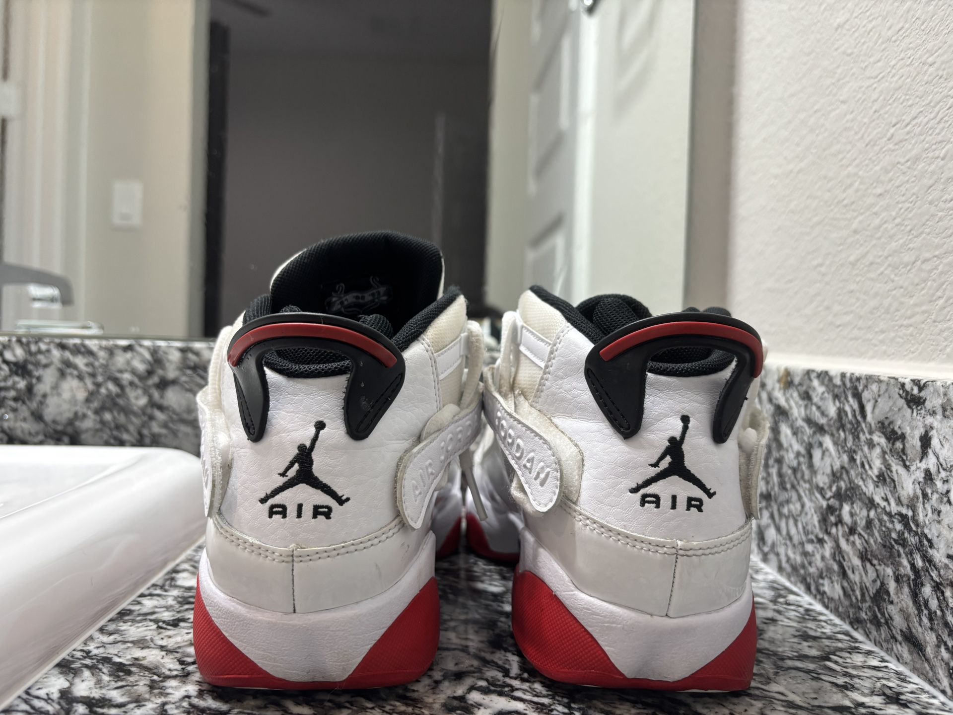 Air Jordan Rings White University Red GS 323419 160 Size US